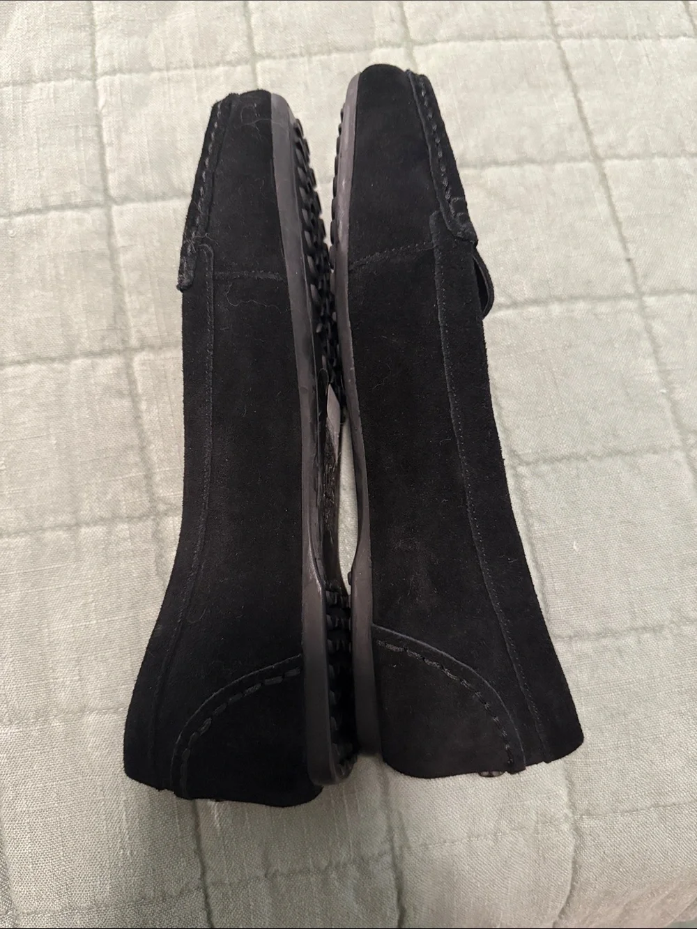 Alex Marie Black Studded Suede Slip-On Loafers